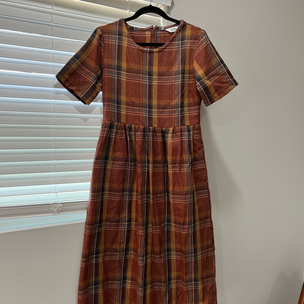 Plaid Dress in Warm Tones